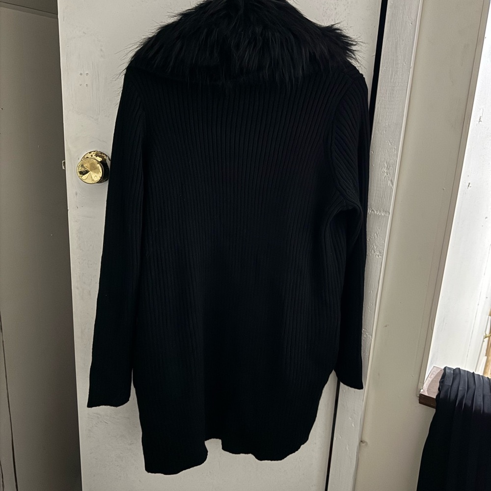 Michael Kors Women’s Faux Fur Cardigan Black, NWT - Picture 9 of 13